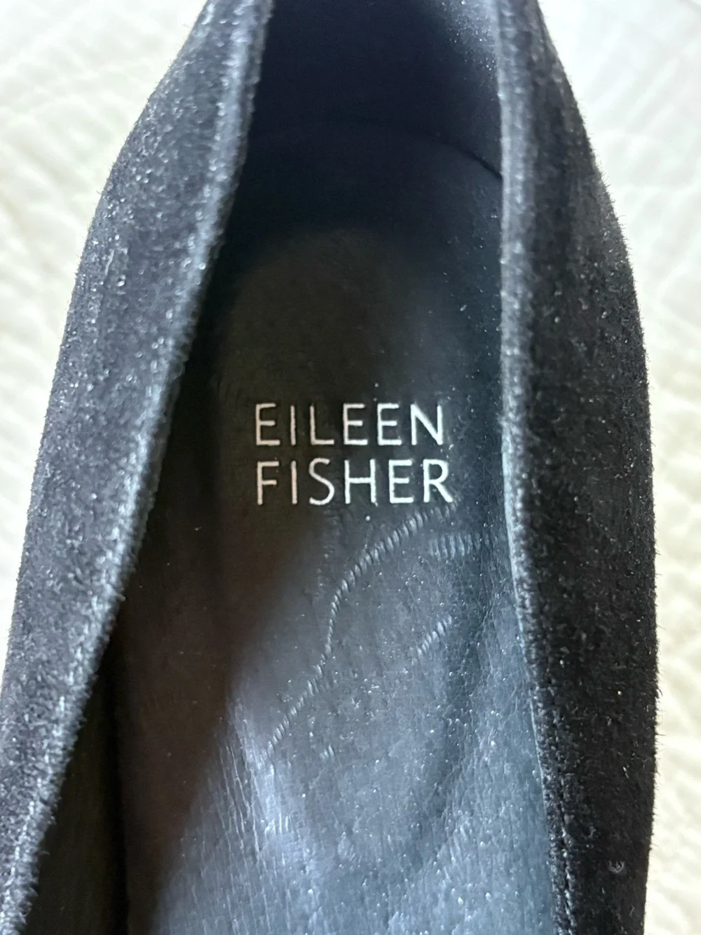 Eileen Fisher Black Suede Pointed Wedge Pumps